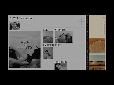 A+WQ / Young Lab Menu Hover Animation animation blog concept interaction motion promo slider typography ui ux video web website