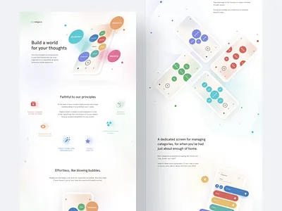 CocoonWeaver: Where Ideas Grow animation app behance bubbles case study circles colorful custom ios landing minimal mobile mobile ui product design record thoughts ui ux web design