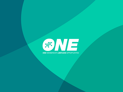 One logo 1 abstract blue brand branding clean colours geometic green limitless logo logotype membership modern