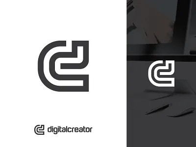 Digital Creator Logo, monogram letter d+c . black white blackletter brand identity branding c d initial letter logo logo design minimalist monogram monogram logo simple simplicity