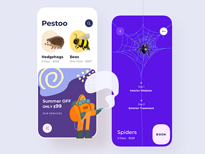 Pest Control App app design illustration pest control pestoo pestoo ui uiux ux