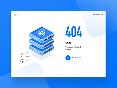 404 Error Page 404 404 page 503 blue clean ui docker illustration illustration design kubernetes material design oops web app web design