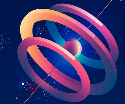 Colours + Shapes + Space colorful gradient illustration space vector