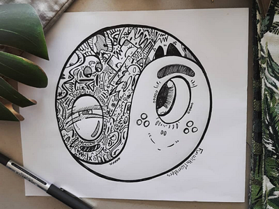 Ying yang... art doodle drawing graphicdesign illustration