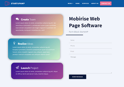 Mobirise Web Page Software — Form Block StartupAMP bootstrap mobile mobirise responsive software webdesign webdevelopment website website builder website maker