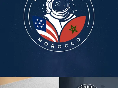Moonshot Logo concept astronaut embassy galaxy landing page moon moonshot morocco usa