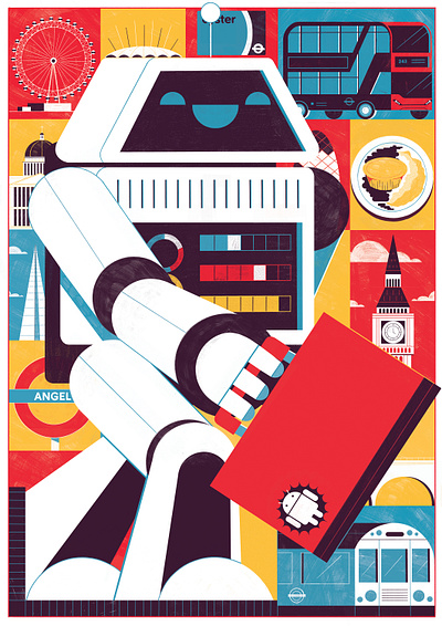 Droid Con- Bit Rise design editoral editorial illustration illustration print robot science tech