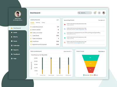 Sales Dashboard adobe xd app applicaiton application branding creative crm dashboad dashboard ui design illustration illustrator mockup redesign ui uiux ux web