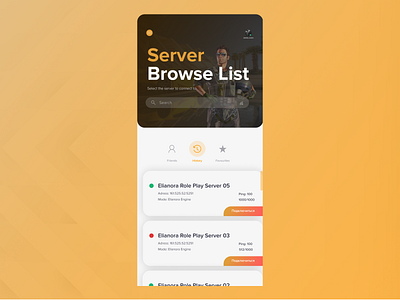 🎮Game Server Application app app design apple application application design application ui design designapp designer icon illustration typography ui ui design uixdesign ux uxdesign vector web webdesign