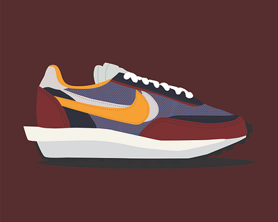 NIKE LDV Waffle Sacai Daybreak Blue art design graphic design illustration illustration art nike sneaker sneakerhead sneakers vector