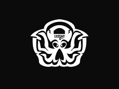 Kettlebell octopus mascot mascot octopus logo gym