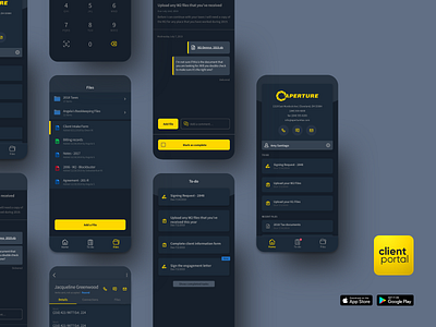 Client Portal - Dark Theme clean client portal dark dark theme ios13 minimal mobile ui ux