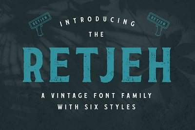 Retjeh Vintage Font all caps badge badge logo branding design display font distressed font headline illustration logo new font poster rough rustic typeface typography vector vintage vintage font