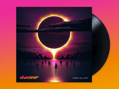 Gunship: Dark All Day 1980s album art art design illustration illustrator outrun photoshop retro retrowave signalnoise synthwave vaporwave