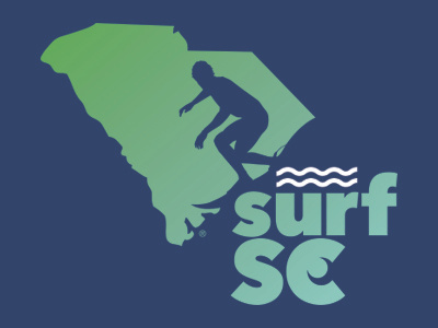 SURF SC beach design icon illustration logo south carolina surf surfer surfing vector waves