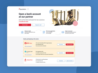 Banks Partners bank banking design finance interface landing page ui uidesign ux web