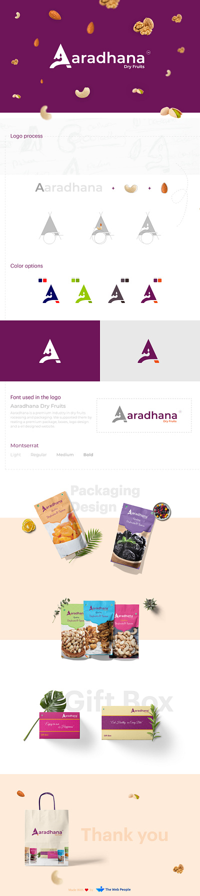 Aaradhana Dry Fruits Package Design branding design food packaging design mockup packaging the web people typography