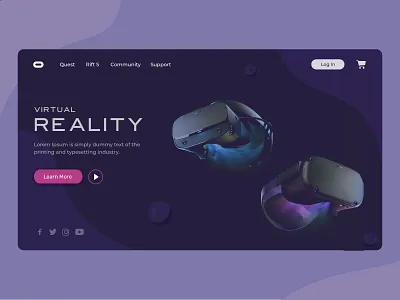 Oculus Landing Page | Virtual Reality 2d art 3d animation attractive community design dribbble illustration landing page minimal minimalistic oculus rift planet earth ui ux design virtual reality vr web design