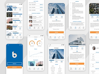 Crowdfunding app app building crowdfunding design fintech realestate ui