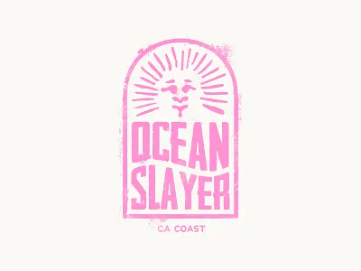 Ocean Slayer badge badge logo badgedesign design icon illustration logo surf surfing texture vector