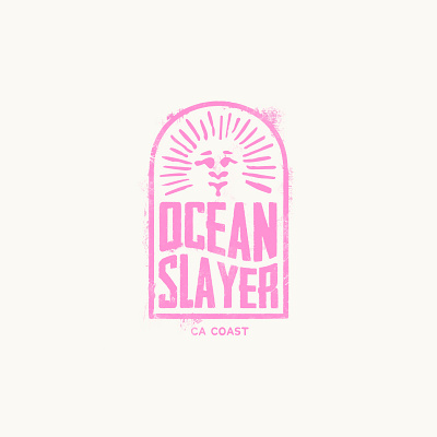 Ocean Slayer badge badge logo badgedesign design icon illustration logo surf surfing texture vector