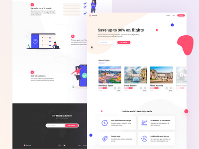 Starfish - Last Minute Travel Deals cards landing page landing pages last minute mainpage notification responsive design slider subscribe travel travel app travel deals traveling ui ux webdesign website