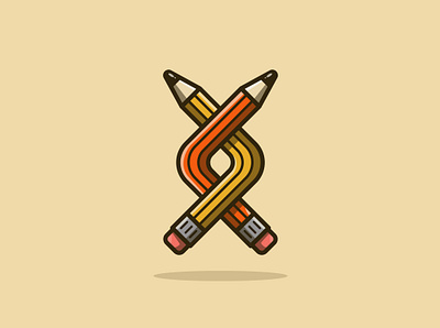 Twisted Pencils branding design fun icon illustration logo pen and ink pencil texture vector