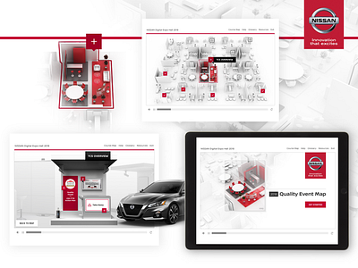 Nissan Digital Expo Hall brand branding concept costa rica design digital elearning expo hall map mockup nissan stand ui ux