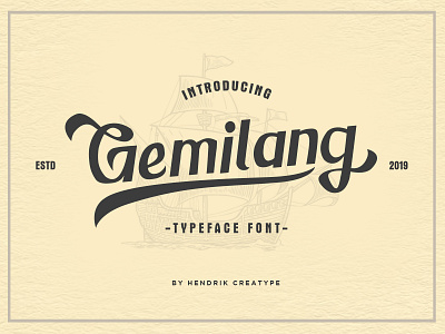 Gemilang Typeface Font font font awesome font design font family fonts lettering retro script type typography