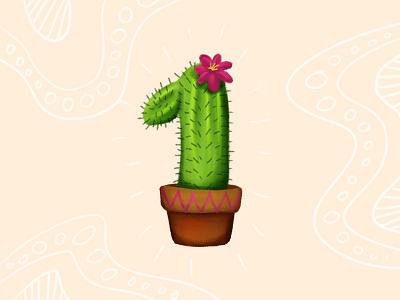 One invite cactus dribbble invite dribble flover illustration invitation invite plant