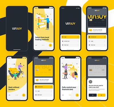 VIABUY Mobile Application: App Launch & Onboarding app launch crossplatform application crossplatform design fintech illustration mobile application mobile application design onboarding onboarding illustration prepaid card ui design ux design viabuy