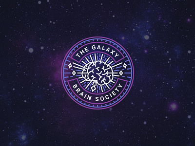 The Galaxy Brain Society brain branding design emblem galaxy illustration logo mark society space vector