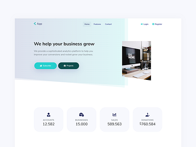 SaaS Landing landing marketing saas landing page saas website startup template ui ui design