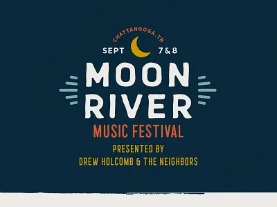 Moon River Music Festival branding chattanooga identity logo moon music festival texture topography typography
