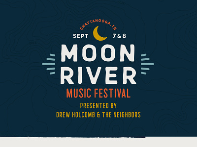 Moon River Music Festival branding chattanooga identity logo moon music festival texture topography typography