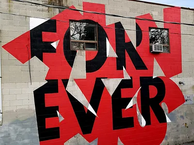 Always Forever Final w/ Trevor Wheatley canvas graffiti grafitti lettering mural murals painting silkscreen typography