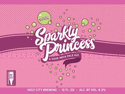 Sparkly Princess Beer Can Label adobe beer art beer can beer label illustration logo vector white