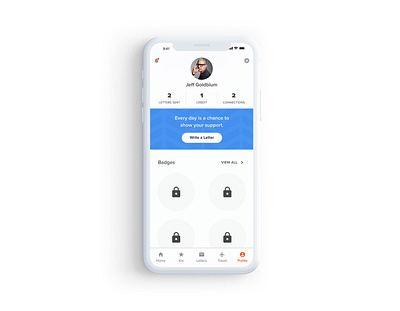 Profile Design - Sandboxx badges gamification mobile profile prototype ui ux
