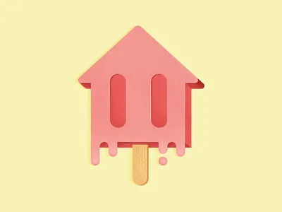 Popsicle House discounts flat haystack house house illustration ice cream melting pink popsicle real estate summer texture