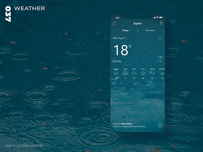 Daily UI Challenge - 037 - Weather adobe xd dailyui ui uidesign uxdesign weather