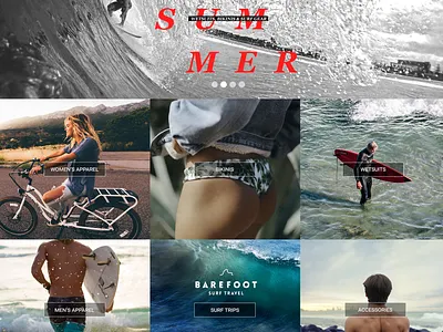 Southbird Surfshop Web Concept art direction surf surfing ui web