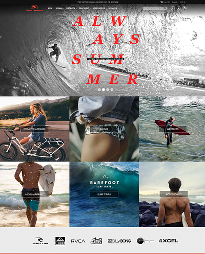 Southbird Surfshop Web Concept art direction surf surfing ui web