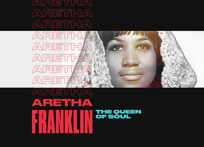 Aretha aretha franklin artist druk music portrait typography webdesign