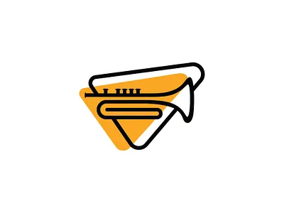 playjazz logo concept app branding brass design icon illustration illustrator jazz logo minimal minimalist music play play icon play music smart trumpet typography unique logo vector