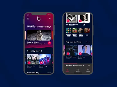 Beat Saber Music App - 01 | Daily UI app design application gradient ios madewithxd music music app spotify streaming