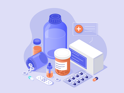 Medications design doctor flat health illustration isometric medical medicine prescription vector