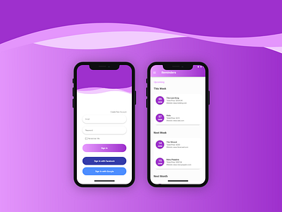 Reminders Mobile App Ui adobe xd app design mobile app design reminder reminder app ui ux