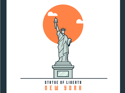 Statue of Liberty buildings city design graphic icon illustrstion landmark landmarks liberty minimal monument newyork places poster print statue statueofliberty ui vector