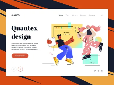 Quantex Design Landing page affinitydesigner branding design illustration landingpage sketch timberlake ui vector web