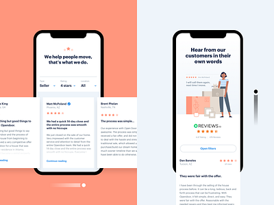 Swipe vs scroll brand cards filter hero home illustration landing page move reviews screoll swipe ui web